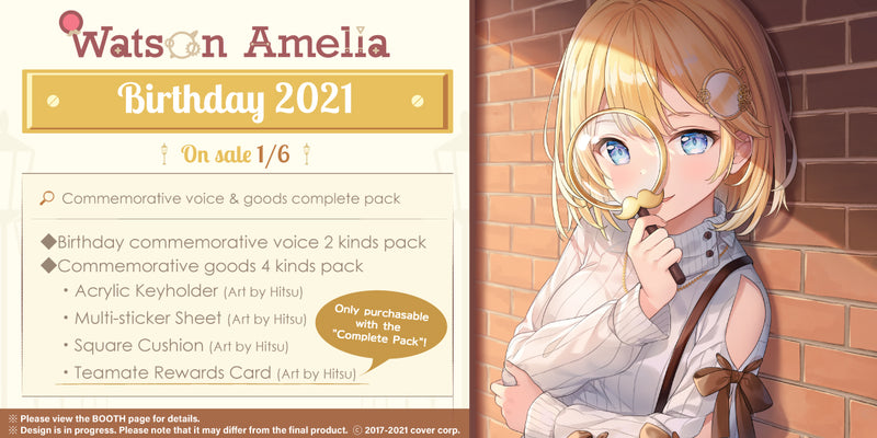 "Watson Amelia Birthday 2021" Commemorative voice & goods complete pack