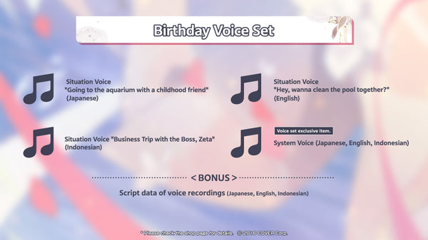 [20221107 - ] "Vestia Zeta Birthday Celebration 2022" Birthday Voice Set